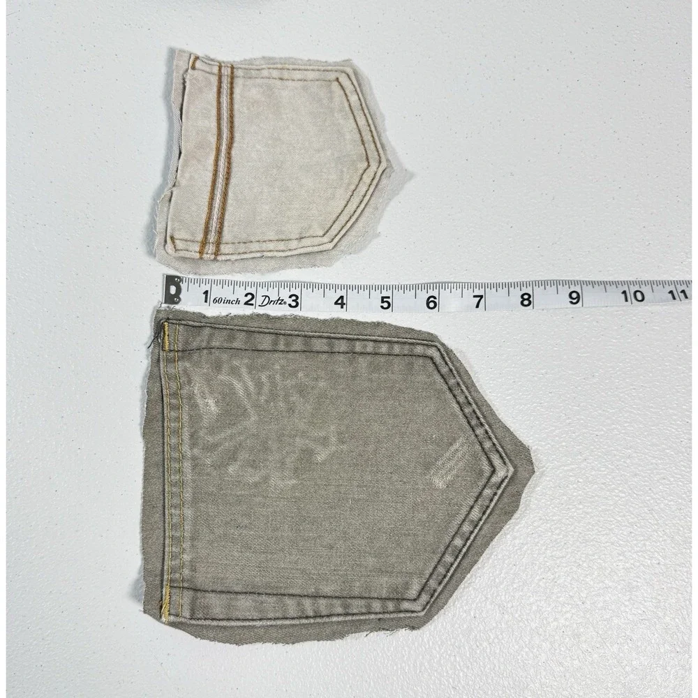 34 Denim Jean Back Pockets 17 Pairs Black Grey Sewing Quilting Crafts Upcycle